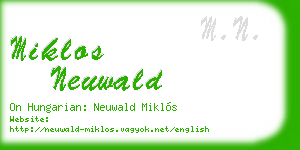 miklos neuwald business card